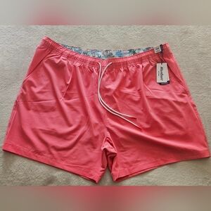 Big Man Caribbean Waveliner 6" Inseam Swim Trunks: Color-Salmon: Size- 3XB